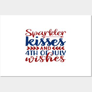 Sparkler Kisses and 4th of July Wishes Posters and Art